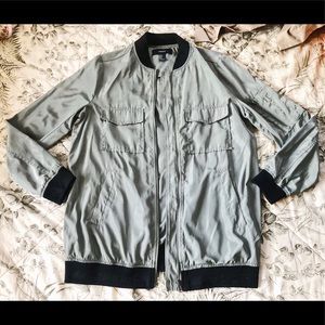 Army Green Windbreaker Bomber Jacket